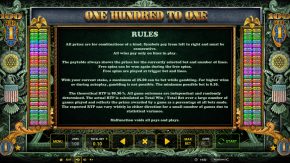 One Hundred to One Slot Rules