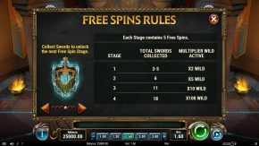 The Sword And The Grail Free Spins Rules