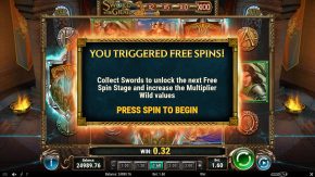 The Sword And The Grail Free Spins Won