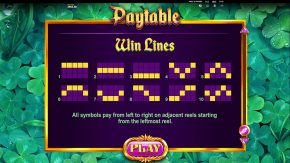 Well of Wishes paytable win lines