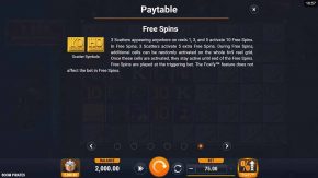 Boom Pirates Paytable Free Spins rules
