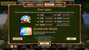 Gemmed Free Spins rules