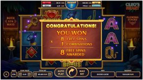 Cleos Heart Free Spins Win