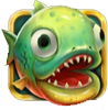 Piranha Pays Green Wild Symbol