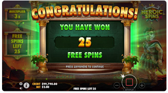 Heroic Spins Free Spins